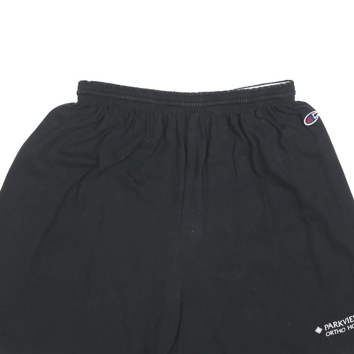 CHAMPION Womens Black Casual Shorts XL W28 Cotton Blend Comfortable Elastic
