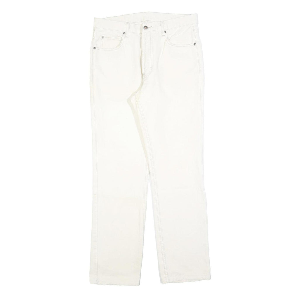 TEDDYS Womens Jeans White Regular Straight Denim W32 L30 Cotton Blend Zip