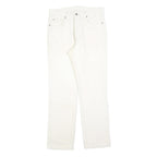 TEDDYS Womens Jeans White Regular Straight Denim W32 L30 Cotton Blend Zip