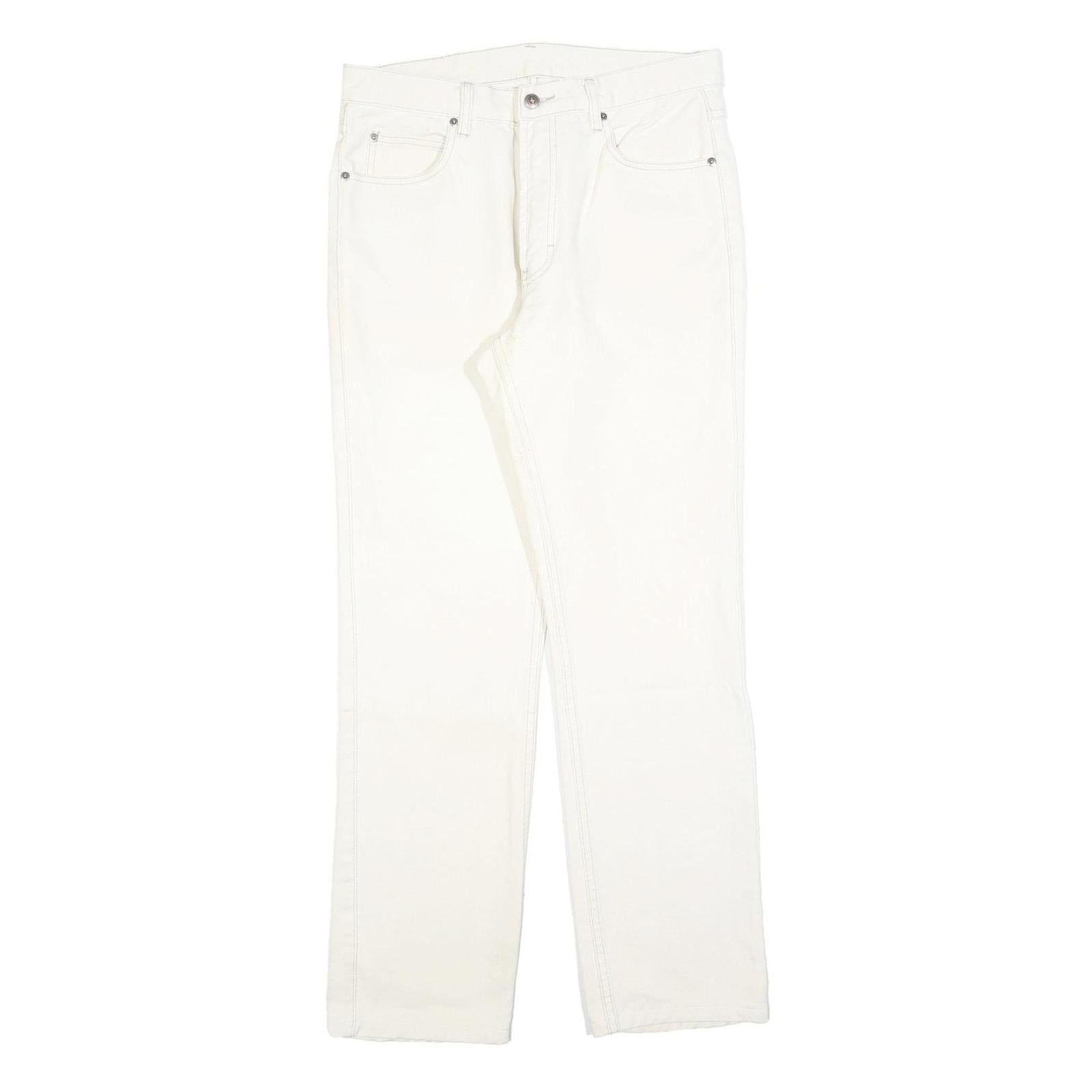 TEDDYS Womens Jeans White Regular Straight Denim W32 L30 Cotton Blend Zip