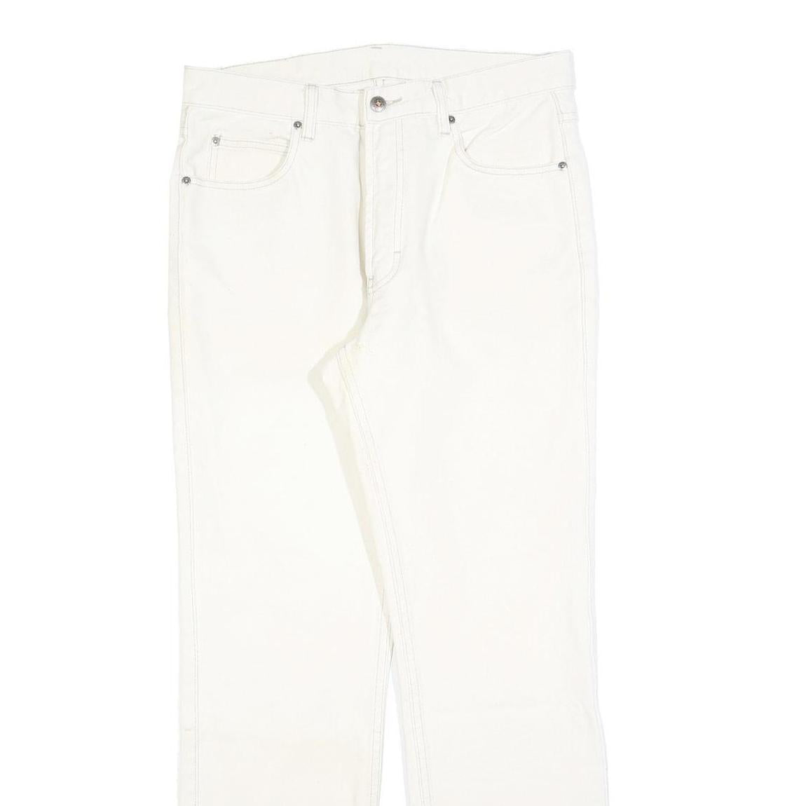 TEDDYS Womens Jeans White Regular Straight Denim W32 L30 Cotton Blend Zip