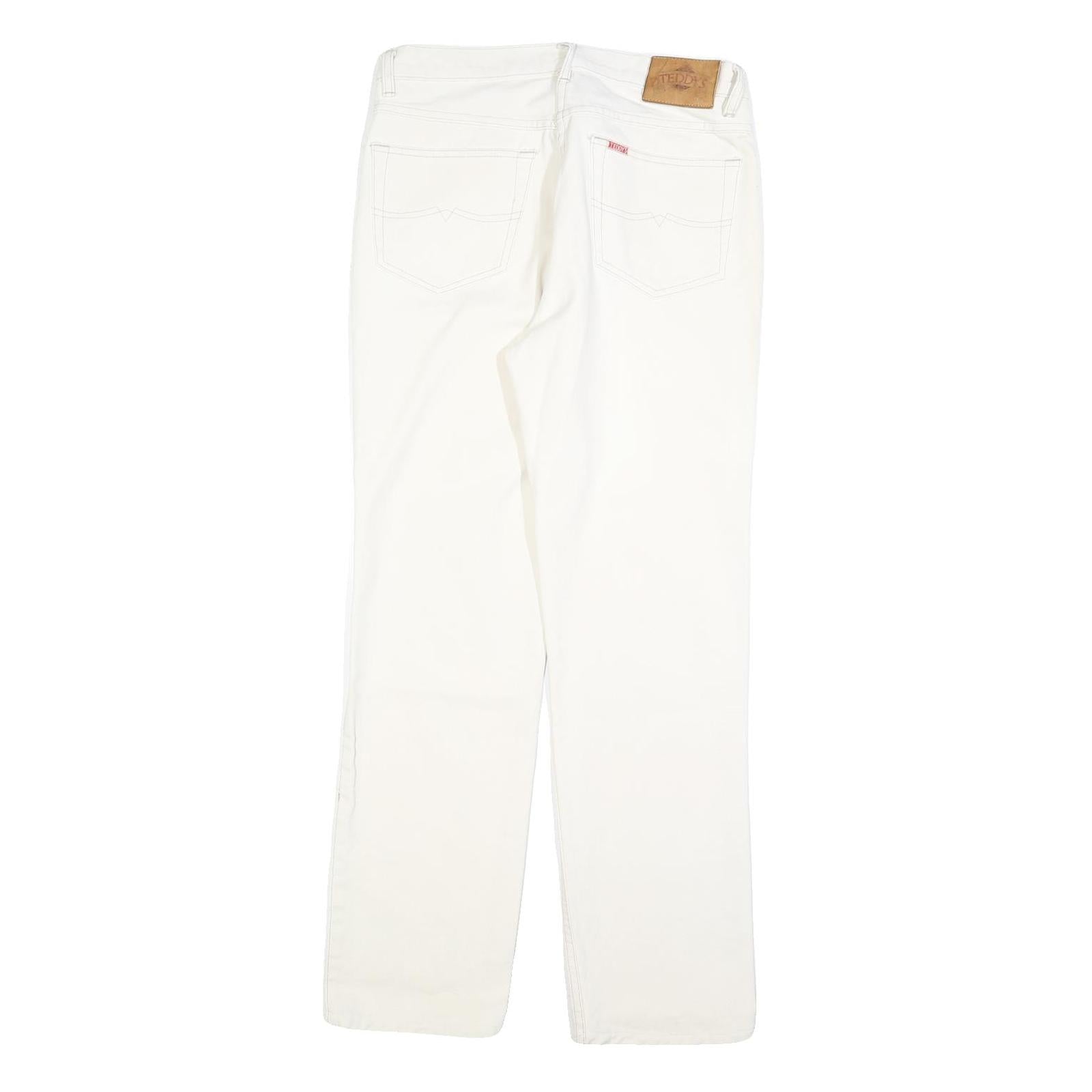 TEDDYS Womens Jeans White Regular Straight Denim W32 L30 Cotton Blend Zip