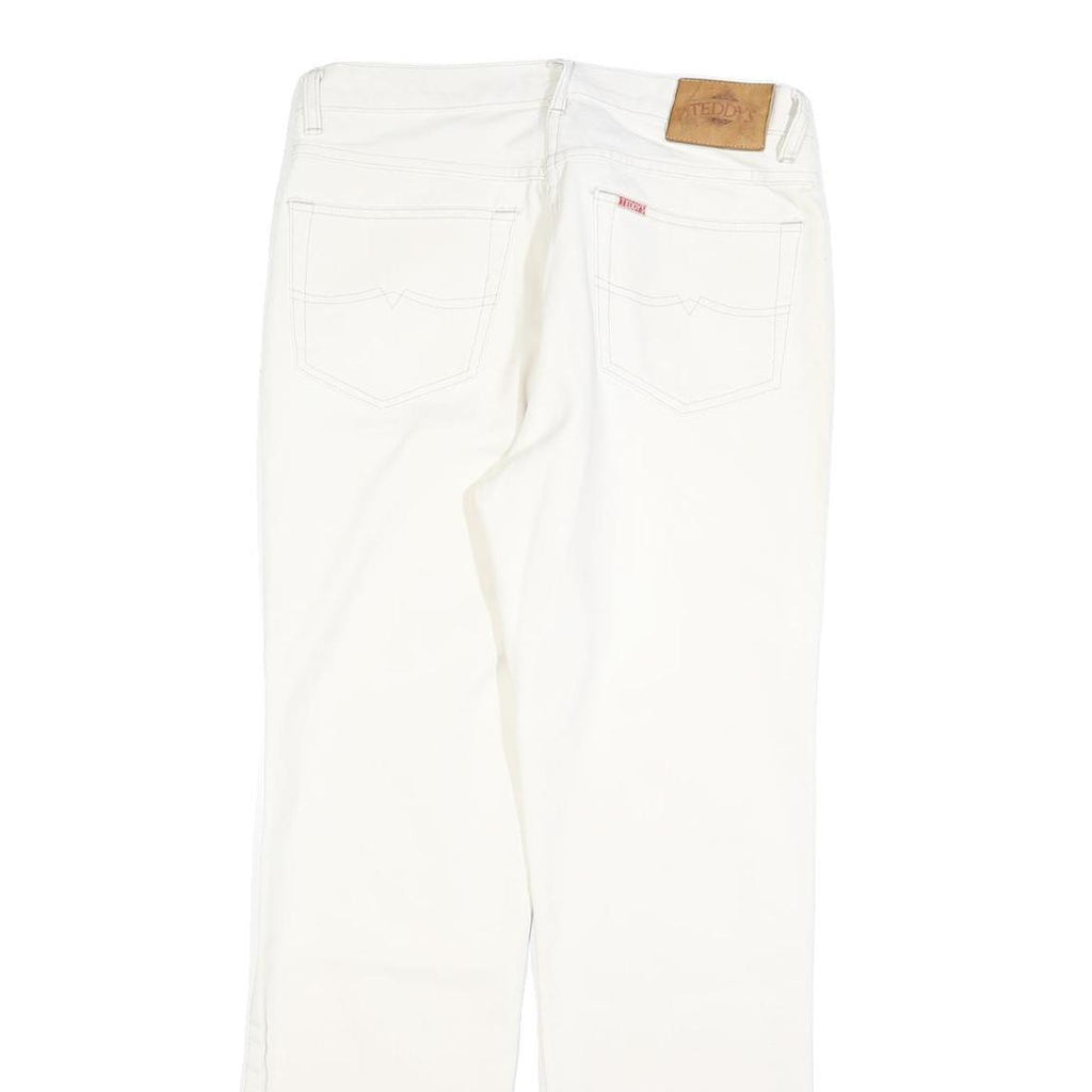TEDDYS Womens Jeans White Regular Straight Denim W32 L30 Cotton Blend Zip