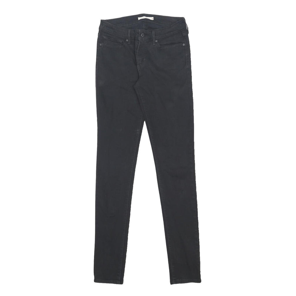 LEVI'S 711 Womens Slim Black Denim Dark Jeans W28 L34 Stretch Cotton Blend