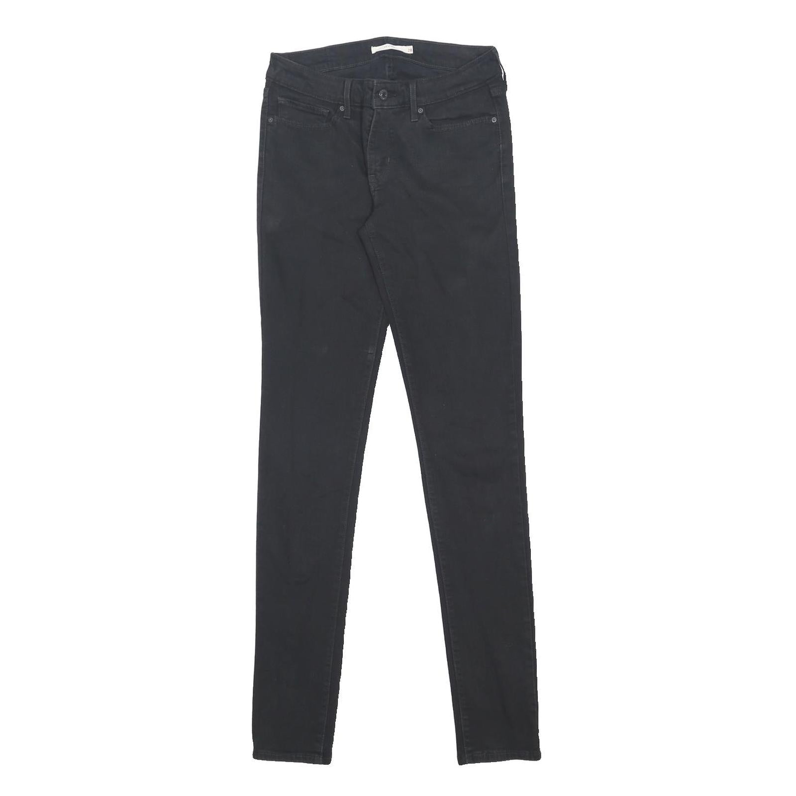 LEVI'S 711 Womens Slim Black Denim Dark Jeans W28 L34 Stretch Cotton Blend