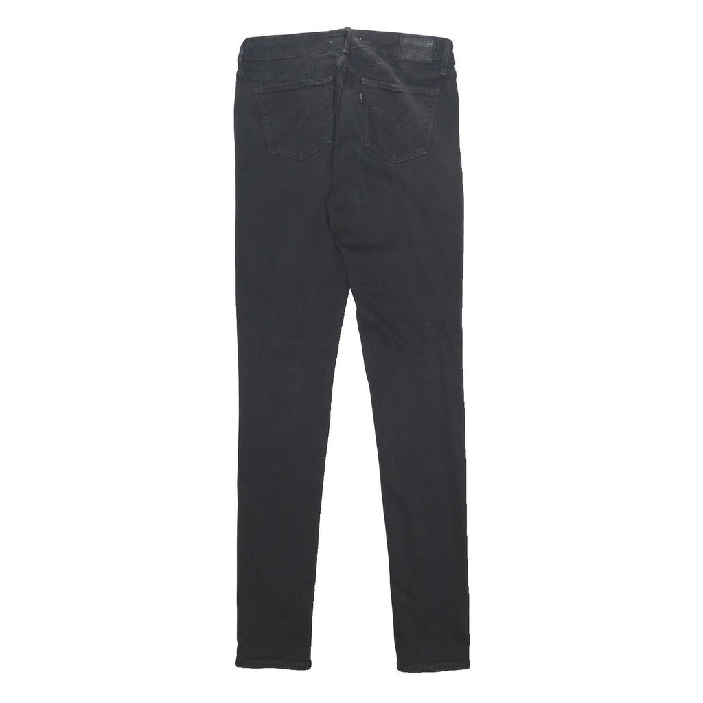 LEVI'S 711 Womens Slim Black Denim Dark Jeans W28 L34 Stretch Cotton Blend