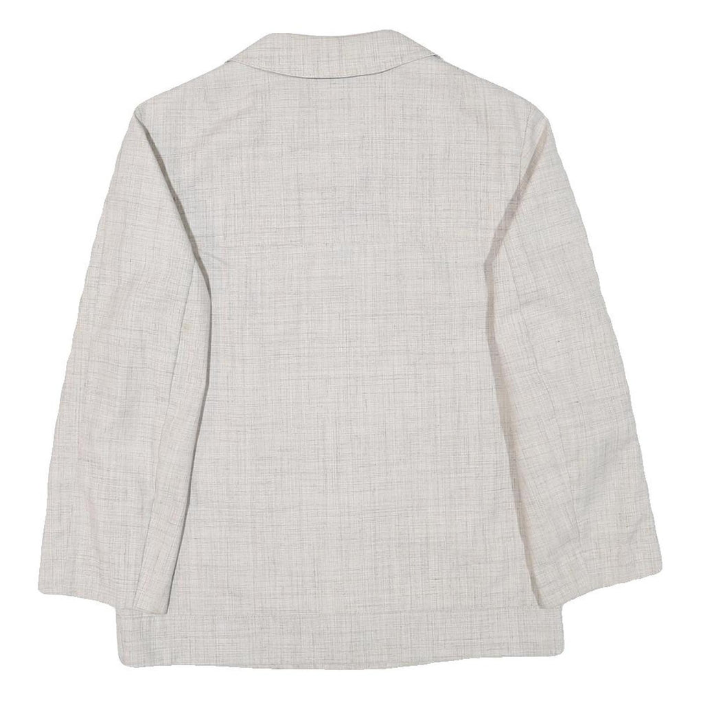 SCHILD Mens Cream Button Linen Blend Tailored Jacket XS Plain Lightweight