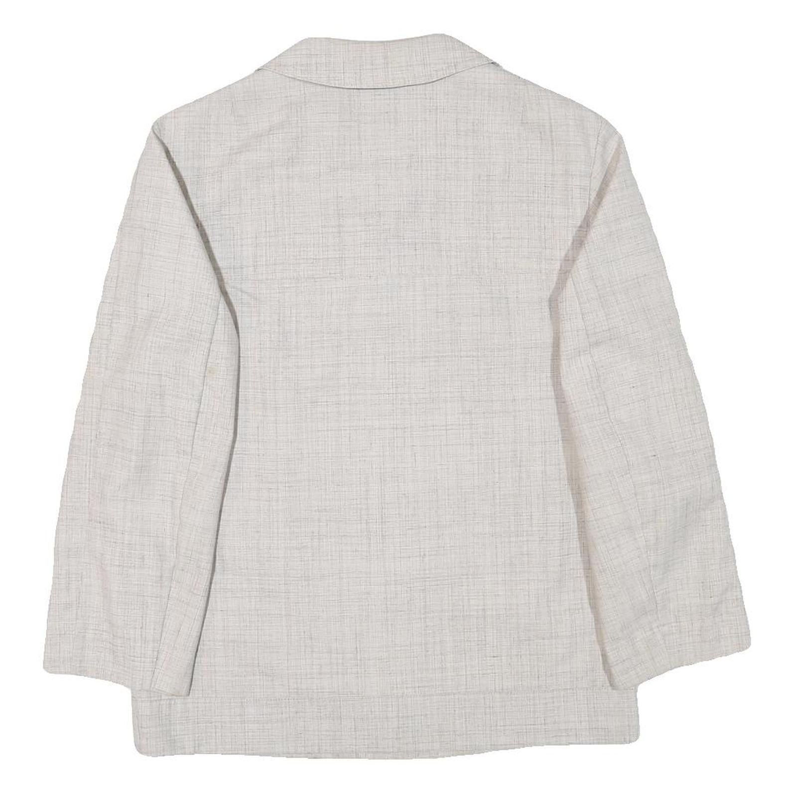 SCHILD Mens Cream Button Linen Blend Tailored Jacket XS Plain Lightweight