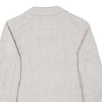SCHILD Mens Cream Button Linen Blend Tailored Jacket XS Plain Lightweight
