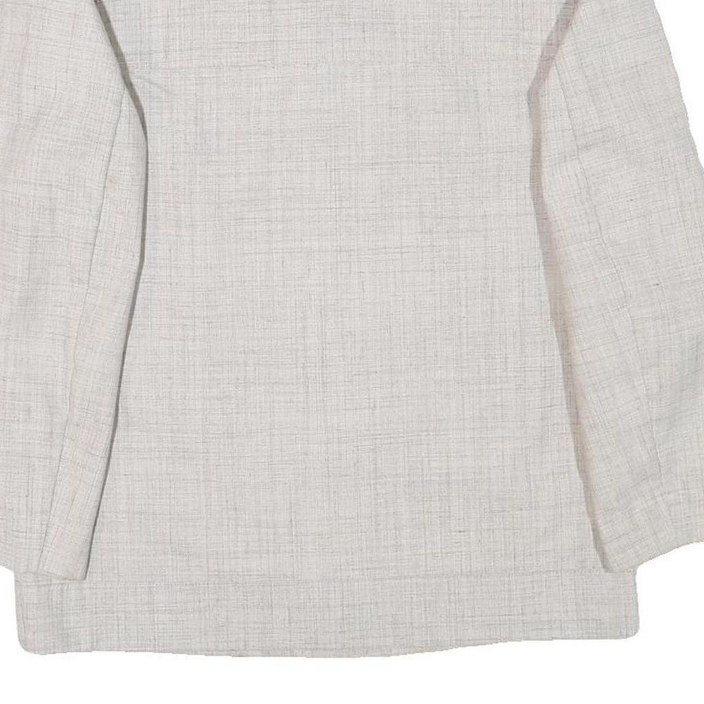 SCHILD Mens Cream Button Linen Blend Tailored Jacket XS Plain Lightweight