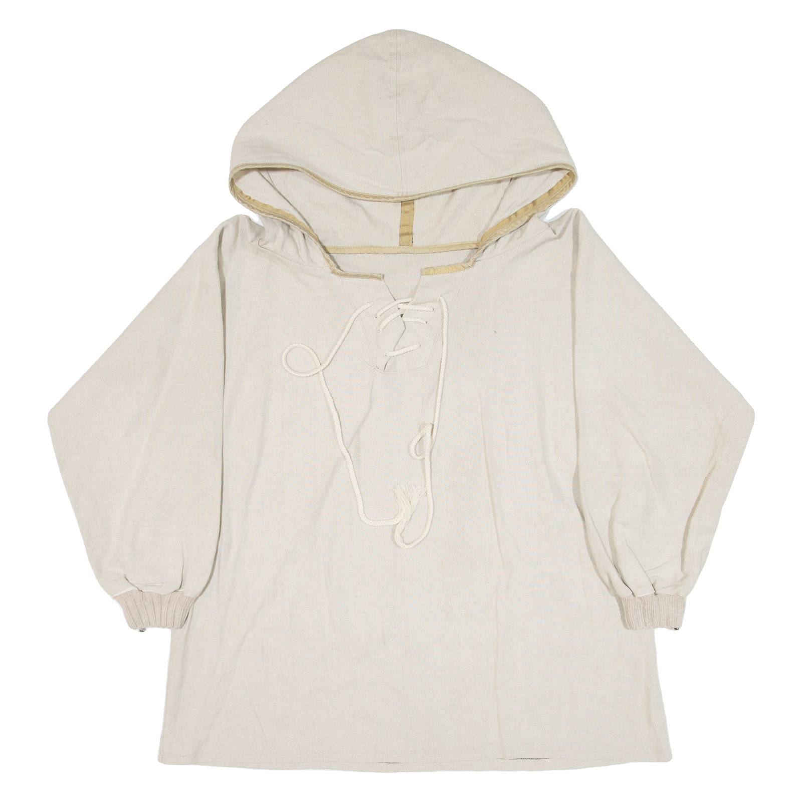 Mens Pullover Jacket Beige Hooded L