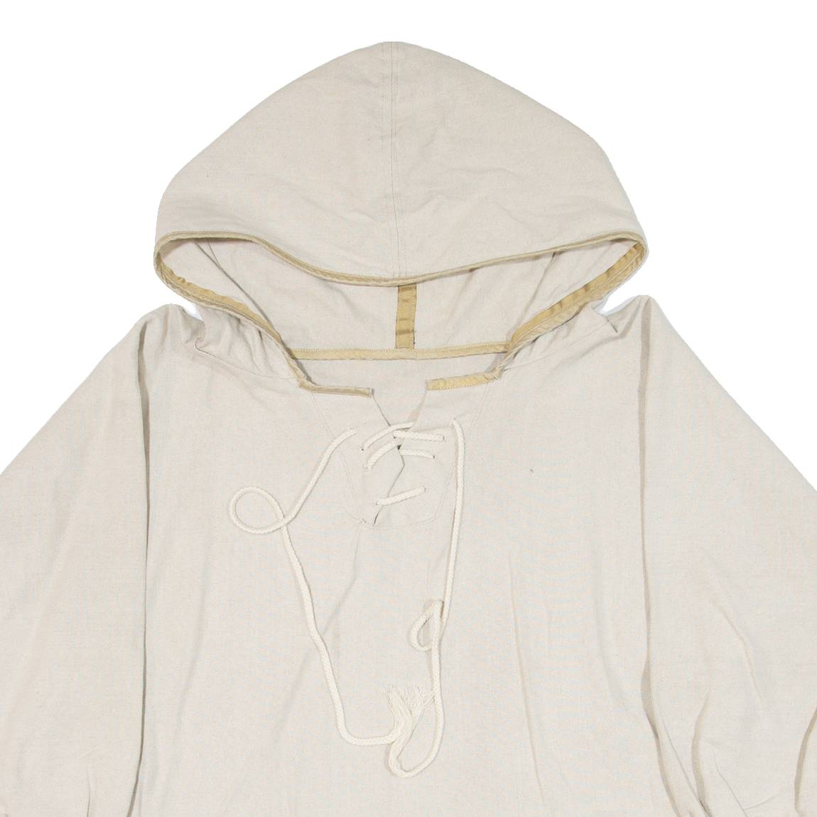 Mens Pullover Jacket Beige Hooded L