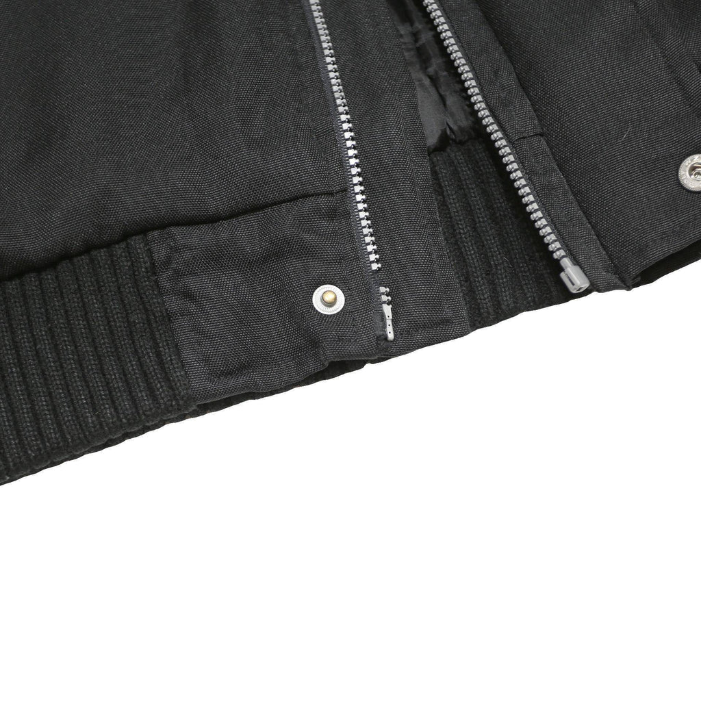 WOOLRICH Mens Black Synthetic Button Jacket XL Fur Trim Hood Sherpa Lining