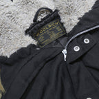 WOOLRICH Mens Black Synthetic Button Jacket XL Fur Trim Hood Sherpa Lining