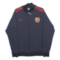 NIKE Mens Navy & Red FC Barcelona Track Jacket M Cotton Blend Zip Sportswear