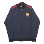 NIKE Mens Navy & Red FC Barcelona Track Jacket M Cotton Blend Zip Sportswear