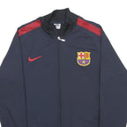 NIKE Mens Navy & Red FC Barcelona Track Jacket M Cotton Blend Zip Sportswear