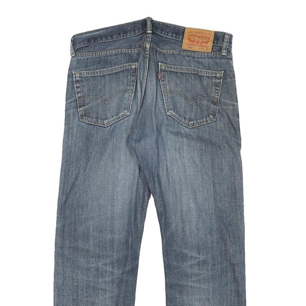 LEVI'S 505 Mens Jeans Blue Regular Straight Denim Medium W34 L30 Classic Fit