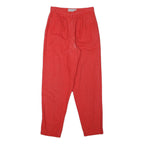 PANTALON Mens Cotton Blend Red Relaxed Tapered Trousers W27 L30 Casual Style