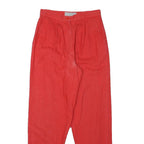 PANTALON Mens Cotton Blend Red Relaxed Tapered Trousers W27 L30 Casual Style