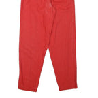 PANTALON Mens Cotton Blend Red Relaxed Tapered Trousers W27 L30 Casual Style