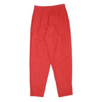 PANTALON Mens Cotton Blend Red Relaxed Tapered Trousers W27 L30 Casual Style