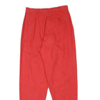 PANTALON Mens Cotton Blend Red Relaxed Tapered Trousers W27 L30 Casual Style