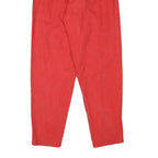 PANTALON Mens Cotton Blend Red Relaxed Tapered Trousers W27 L30 Casual Style