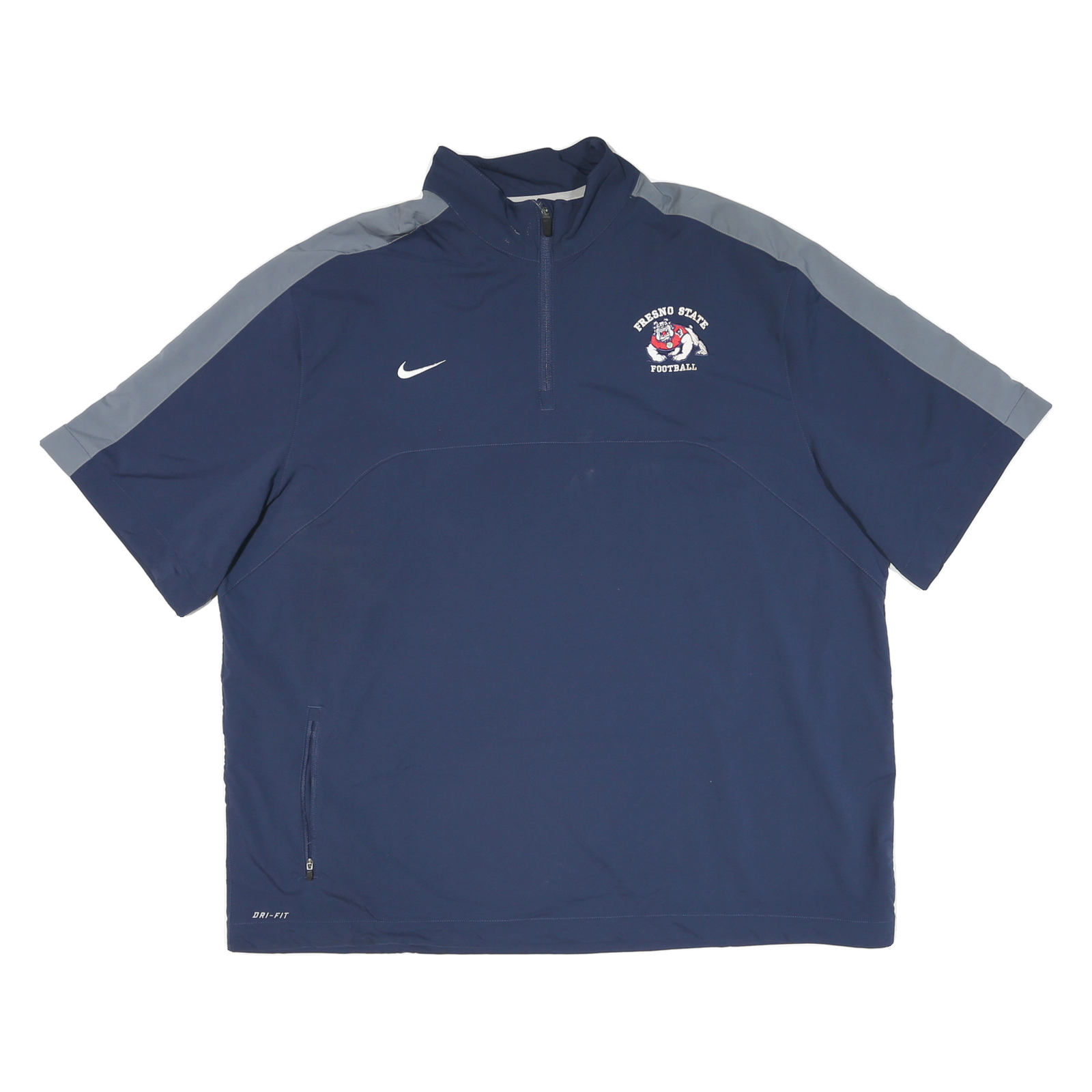 NIKE Mens Blue & Grey Fresno State Football Track Jacket XL Polyester Woven