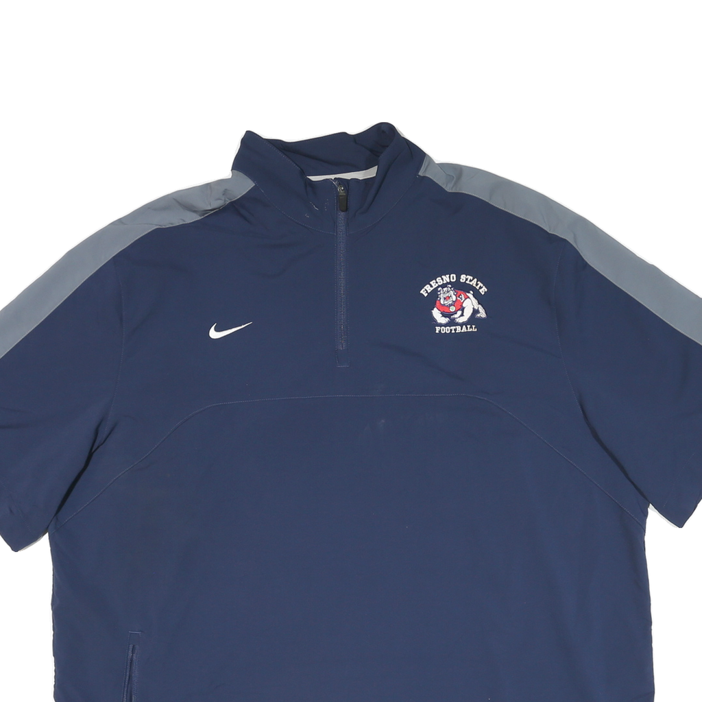 NIKE Mens Blue & Grey Fresno State Football Track Jacket XL Polyester Woven