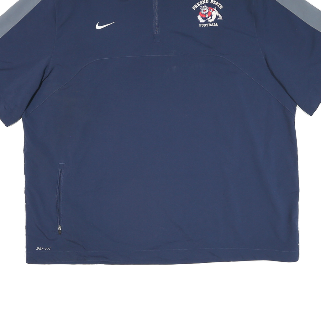 NIKE Mens Blue & Grey Fresno State Football Track Jacket XL Polyester Woven