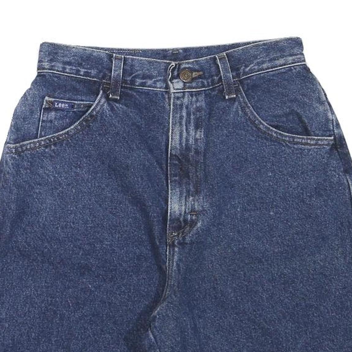 LEE Womens Denim Blue Shorts XS W26 Classic Cotton Blend Casual Zip Closure