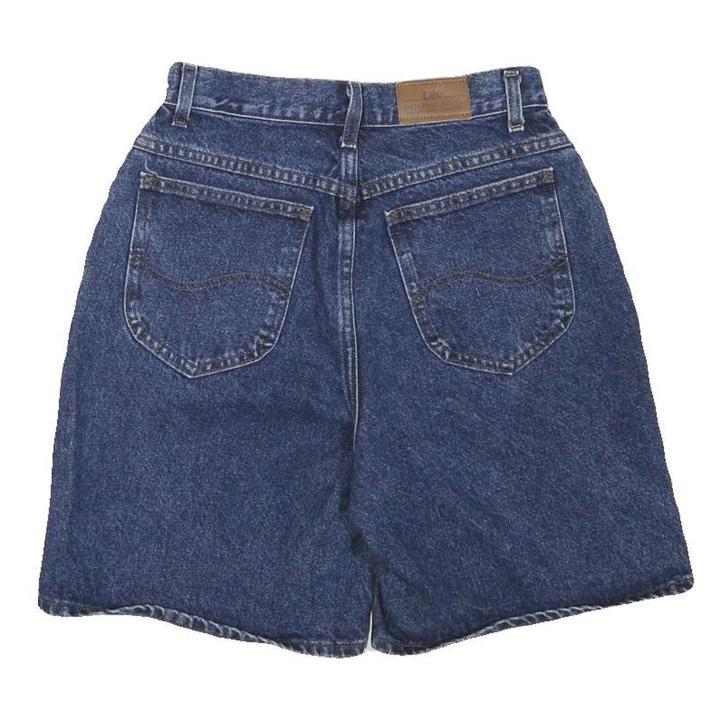 LEE Womens Denim Blue Shorts XS W26 Classic Cotton Blend Casual Zip Closure