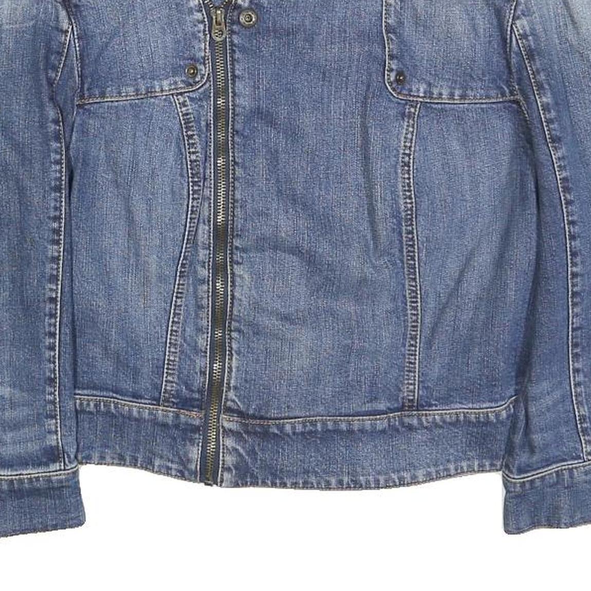 JUICY COUTURE Girls Blue Denim Jacket L Cotton Blend Button Closure Casual