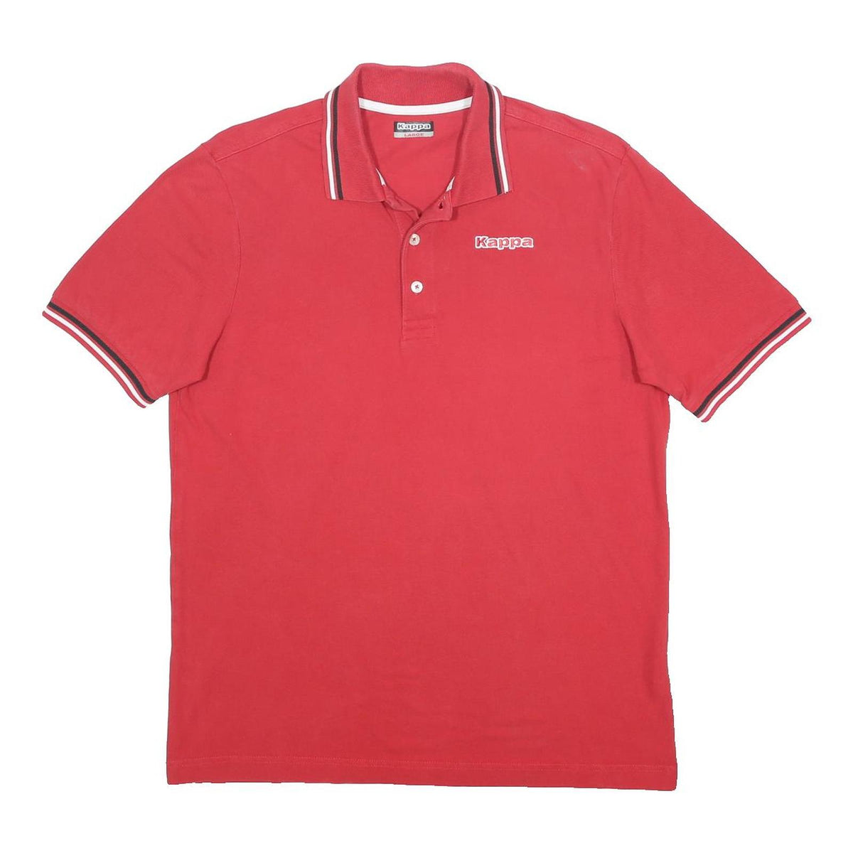 KAPPA Mens Red Short Sleeve Basic Cotton Polo Shirt L Kappa Logo