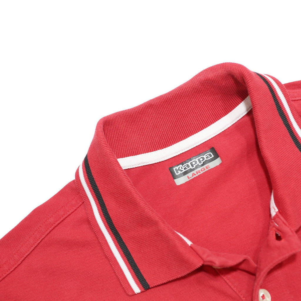 KAPPA Mens Red Short Sleeve Basic Cotton Polo Shirt L Kappa Logo