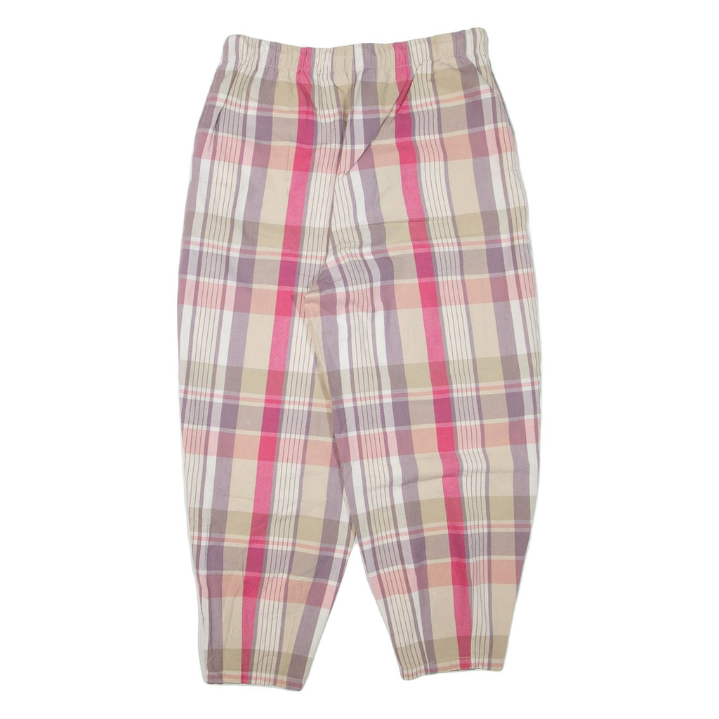 POLO RALPH LAUREN Check Womens Trousers Purple Loose Tapered W32 L25