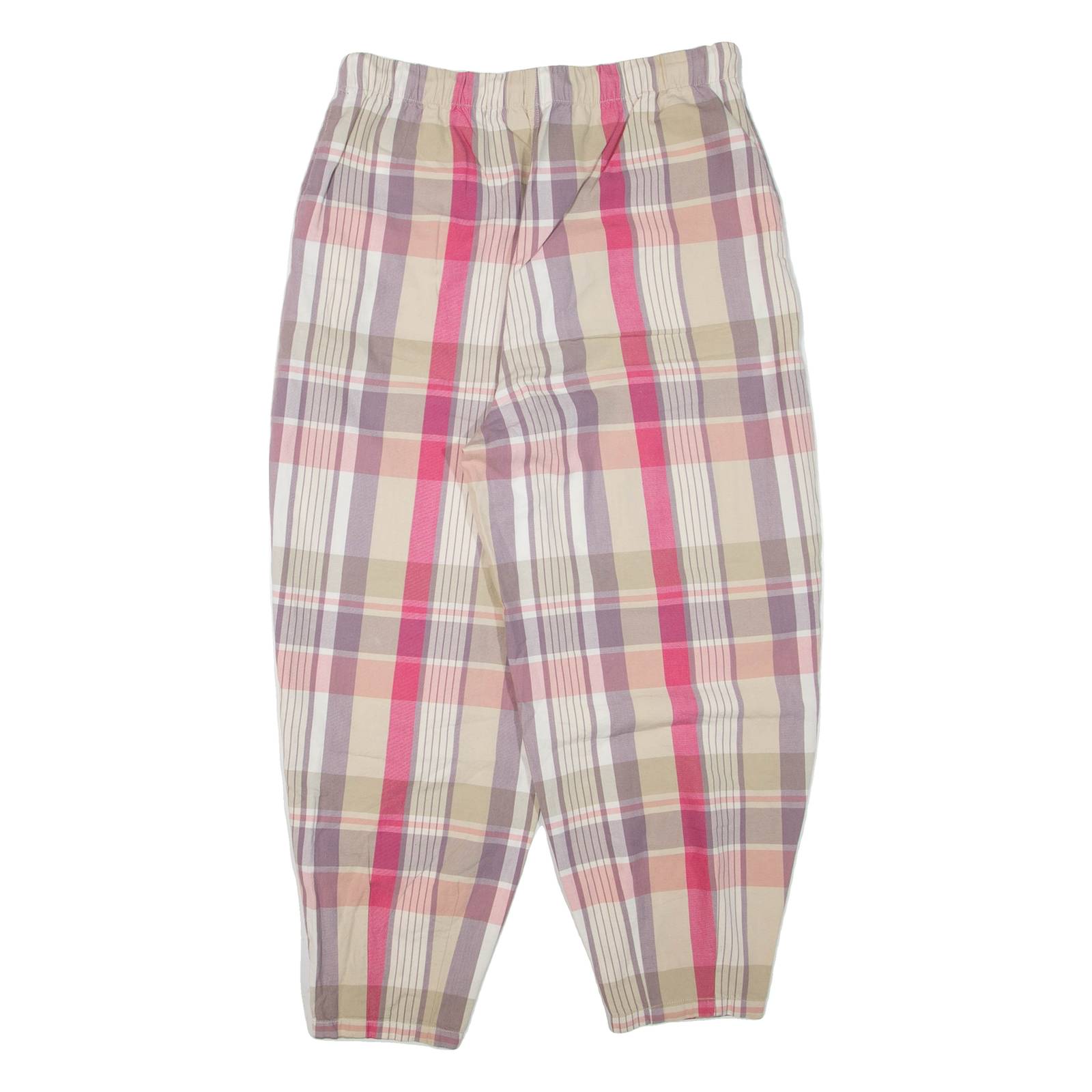 POLO RALPH LAUREN Check Womens Trousers Purple Loose Tapered W32 L25