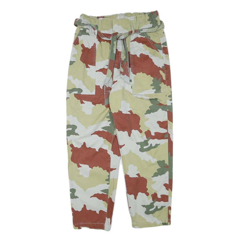 TRF Womens Cotton Blend Camouflage Relaxed Tapered Trousers W28 L25 Casual Cargo