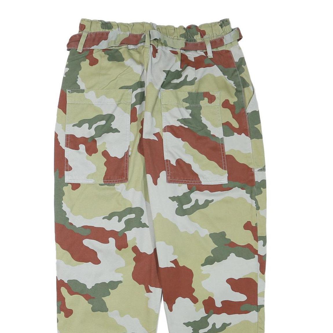 TRF Womens Cotton Blend Camouflage Relaxed Tapered Trousers W28 L25 Casual Cargo