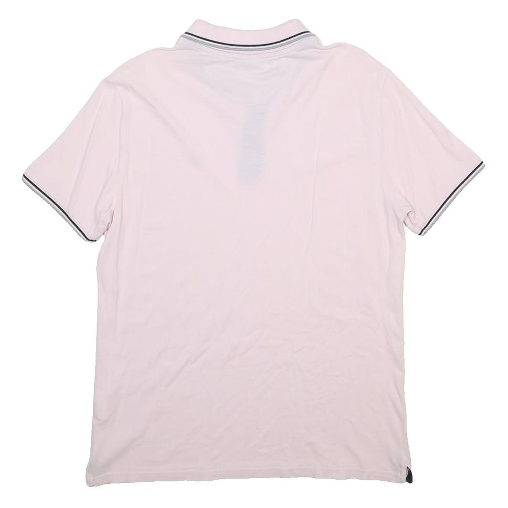 CHAMPION Mens Pink & Black Short Sleeve Polo Shirt M Cotton Basic Casual