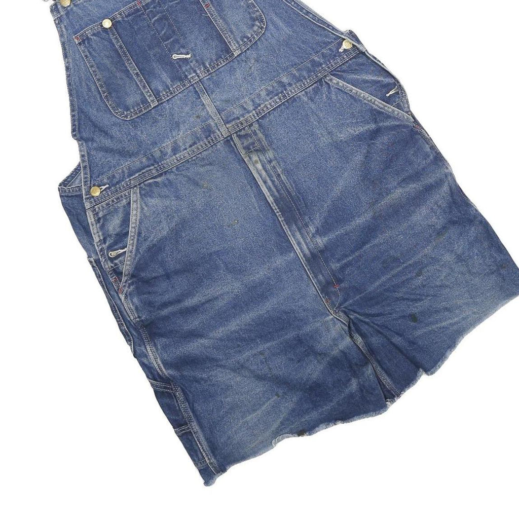 DICKIES Womens Blue Denim Relaxed Cotton Blend Dungarees XL W44 L7 Distressed