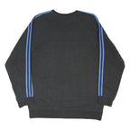 ADIDAS Mens Black & Blue Crew Neck L Cotton Blend Sweatshirt Sports Casual