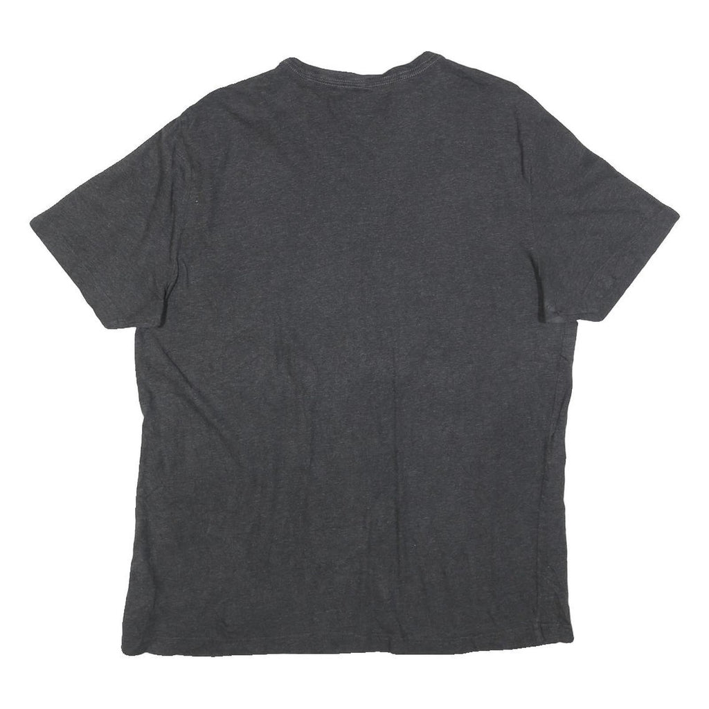 PUMA Mens Grey Cotton Blend T-Shirt L Short Sleeve V-Neck Logo Casual Wear