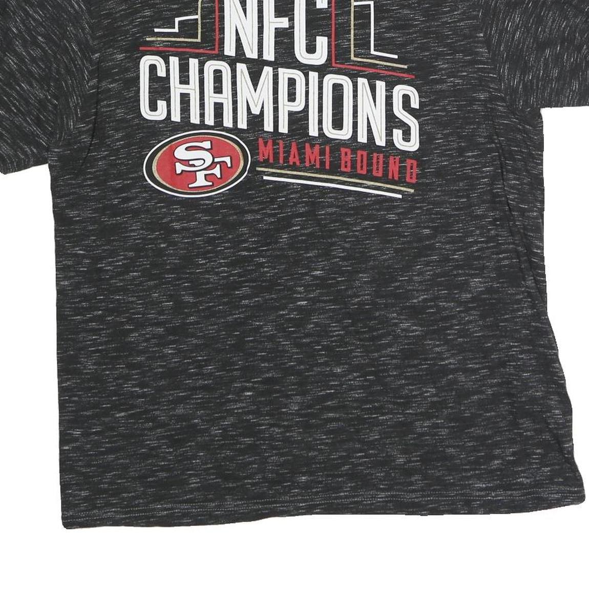 FANATIC Mens Black NFC Champions Graphic T-Shirt L Crew Neck Short Sleeve