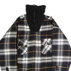 WORKER Mens Lumberjack Jacket Black Flannel Check S