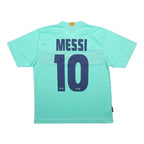 FCB FC Barcelona 2010-11 Away Mens Blue T-Shirt M Short Sleeve V-Neck Messi 10