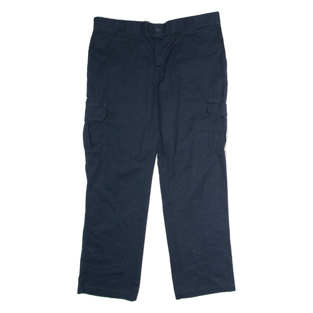 DICKIES Flex Workwear Cargo Mens Trousers Blue Regular Straight W40 L32