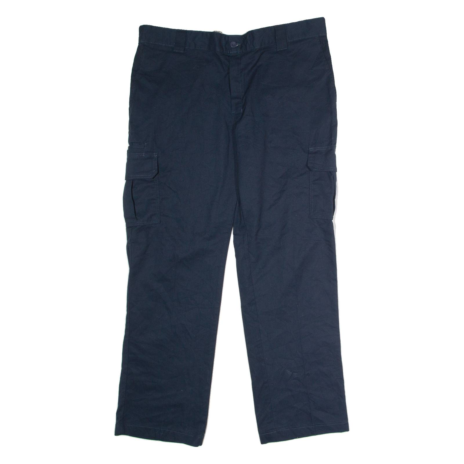 DICKIES Flex Workwear Cargo Mens Trousers Blue Regular Straight W40 L32