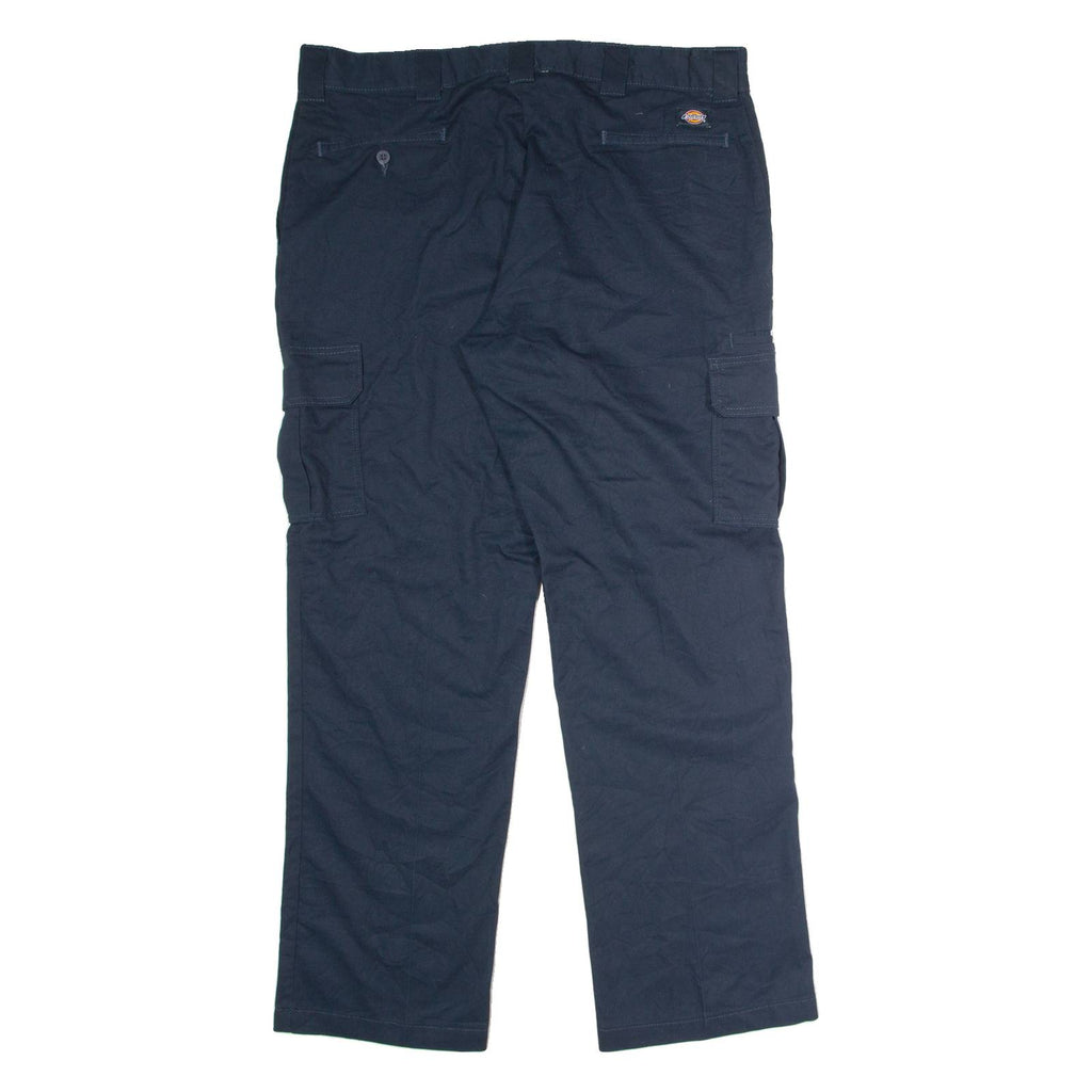 DICKIES Flex Workwear Cargo Mens Trousers Blue Regular Straight W40 L32